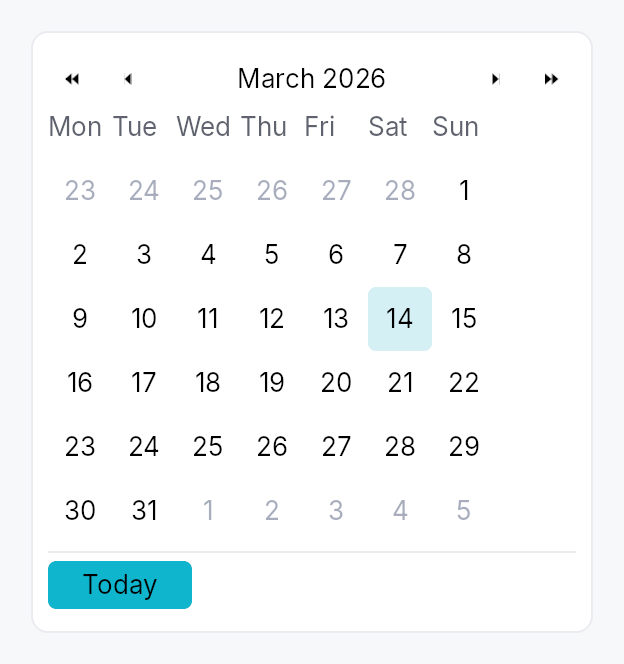 Calendar preview